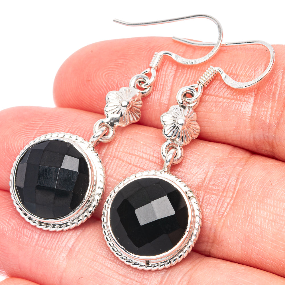 Asc Premium Black Onyx Earrings 1 3/4" (925 Sterling Silver) E1340