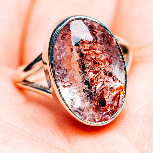 Premium Faceted Lepidocrocite Ring Size 7.5 (.925 Sterling Silver)