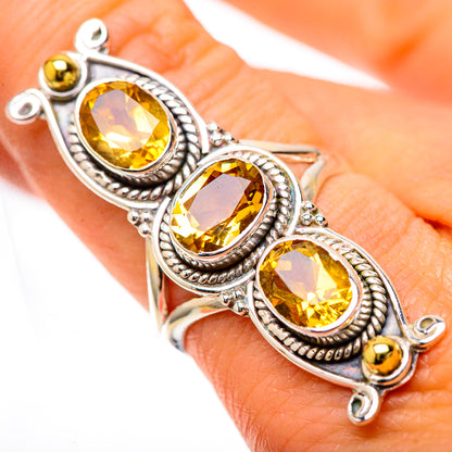 Large Faceted Citrine 925 Sterling Silver Ring Size 8 (925 Sterling Silver) RING139689