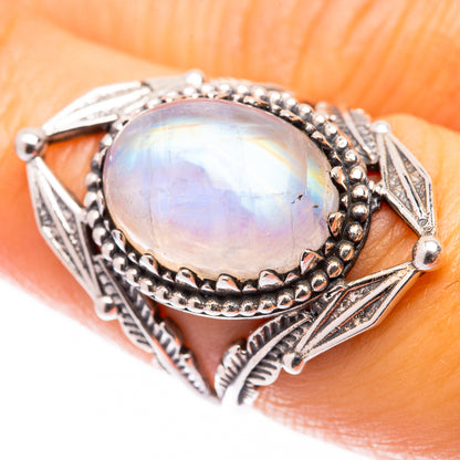 Rainbow Moonstone Ring Size 6.75 (925 Sterling Silver) R140949