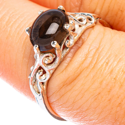 Smoky Quartz Dainty Ring Size 8.25 (925 Sterling Silver) R146954