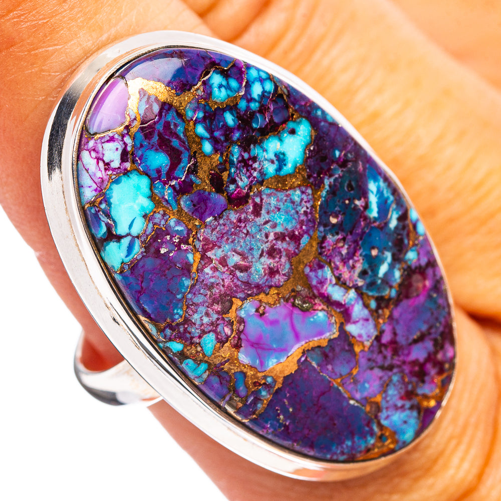 Premium Purple Copper Turquoise Ring Size 8.25 (.925 Sterling Silver)