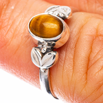 Tiger Eye Dainty Ring Size 5.5 (925 Sterling Silver) R145010