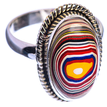 Fordite 925 Sterling Silver Ring Size 9