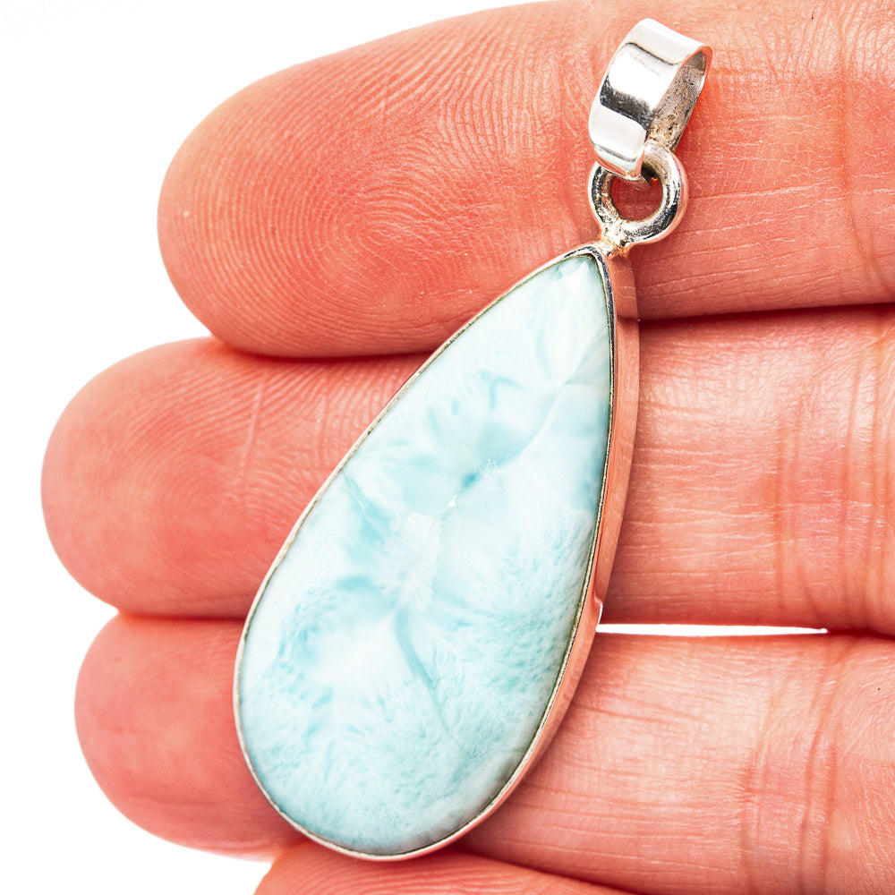 Larimar Pendant 1 3/4" (.925 Sterling Silver)
