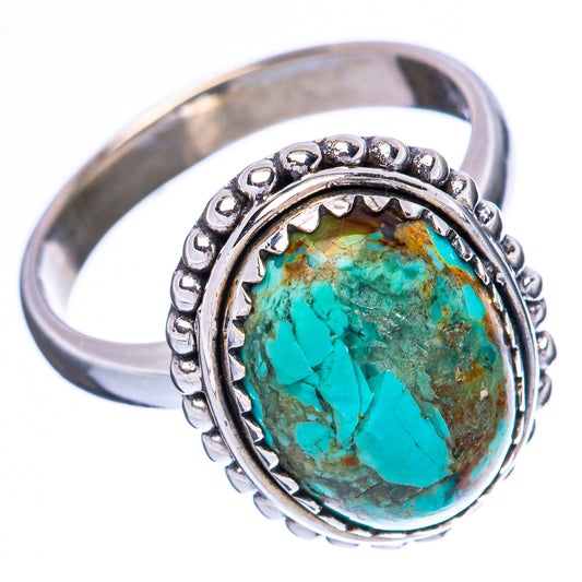 Rare Kingman Turquoise 925 Sterling Silver Ring Size 7.5 (925 Sterling Silver) R3836