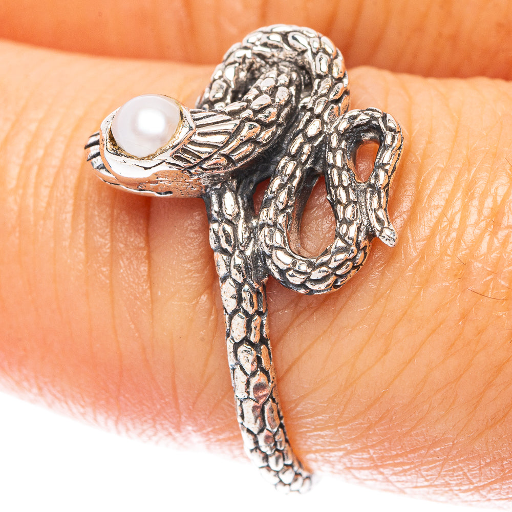 Rainbow Moonstone Snake 925 Sterling Silver Ring Size 7.75 (925 Sterling Silver) R5473
