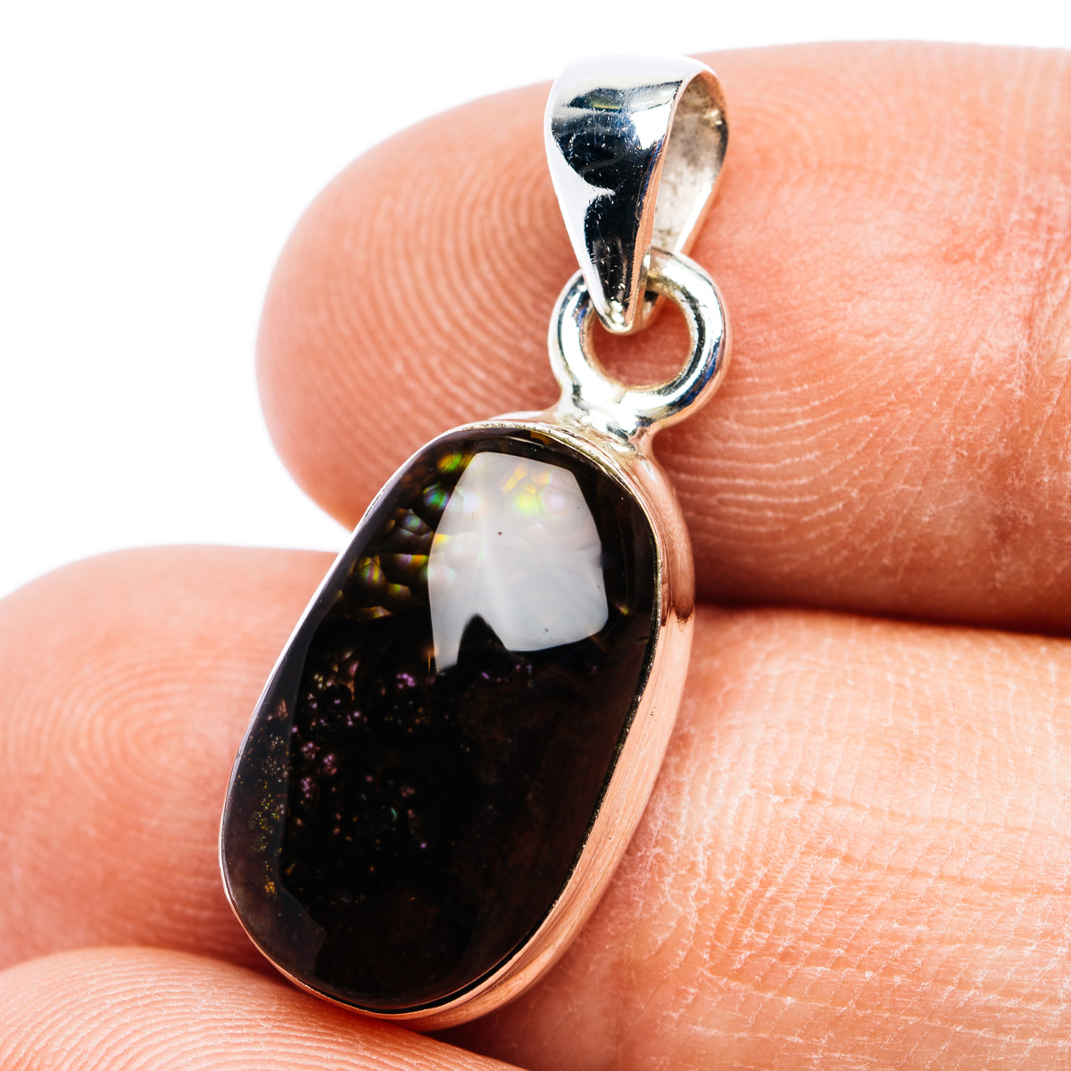 Mexican Fire Agate Pendant 1 1/8" (.925 Sterling Silver)