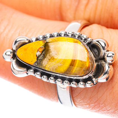 Bumble Bee Jasper Ring Size 8 (925 Sterling Silver) R3994