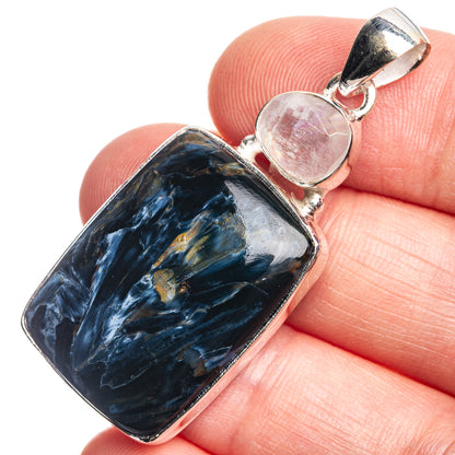 Pietersite, Rainbow Moonstone Pendant 1 3/4" (925 Sterling Silver) P39067