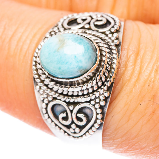 Larimar 925 Sterling Silver Ring Size 8 (925 Sterling Silver) R3891