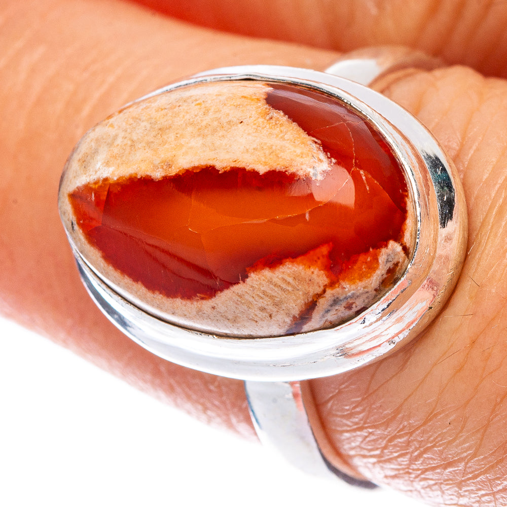 Rare Mexican Fire Opal Ring Size 7.25 (925 Sterling Silver) R146674