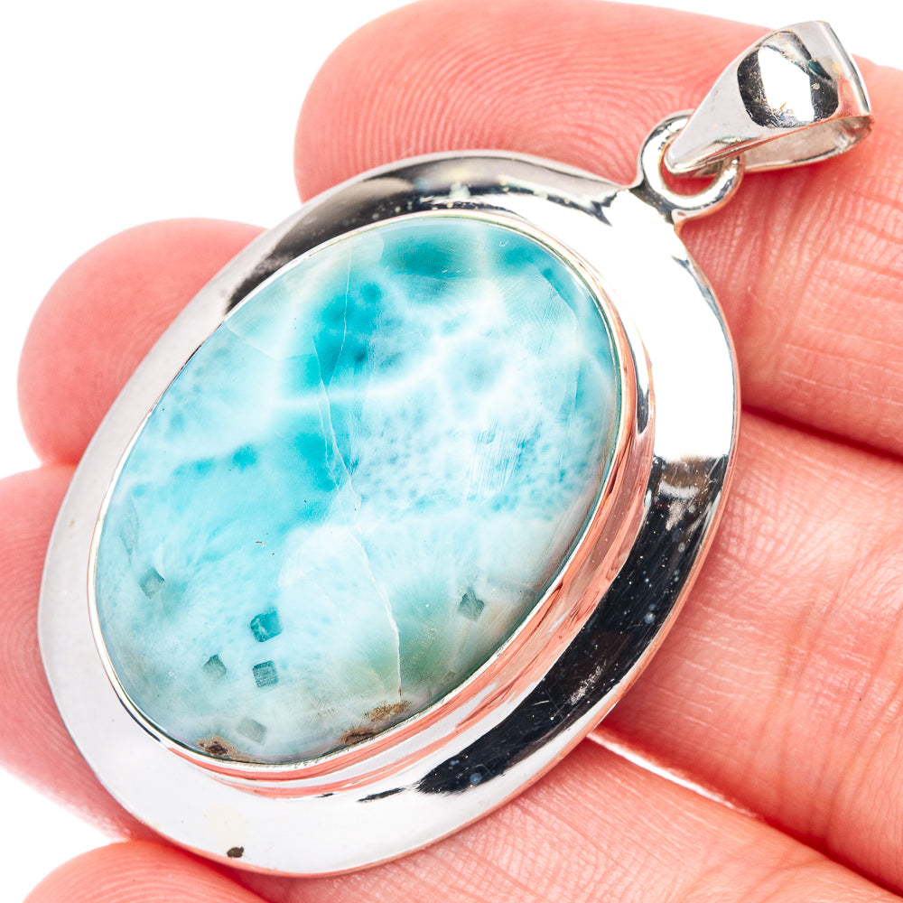 Larimar Pendant 1 3/4" (925 Sterling Silver) P44317