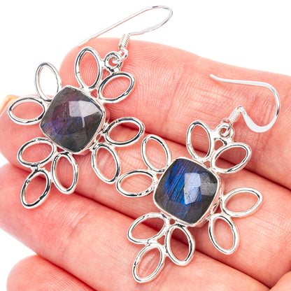 Premium Labradorite Earrings 1 7/8" (925 Sterling Silver) E1187