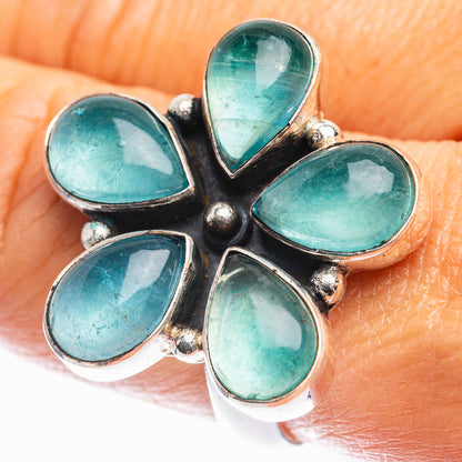 Blue Fluorite Ring Size 9 (925 Sterling Silver) R142276