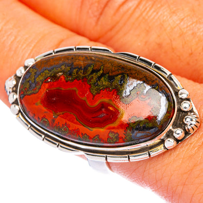 Huge Moroccan Agate Ring Size 9 (925 Sterling Silver) R144512