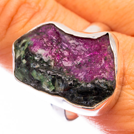 Large Rough Ruby Zoisite Ring Size 10.75 (925 Sterling Silver) R140832