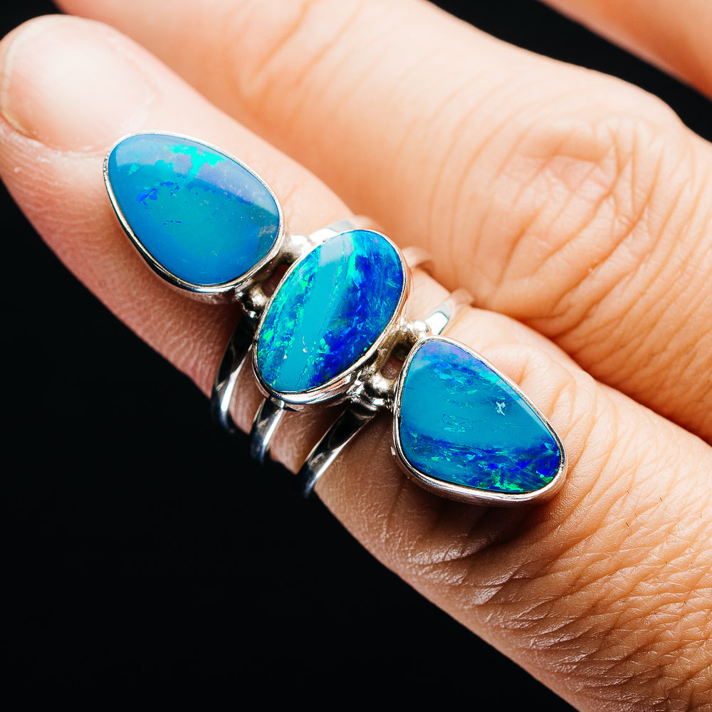 Exclusive Australian Opal Doublet Ring Size 6 (.925 Sterling Silver)