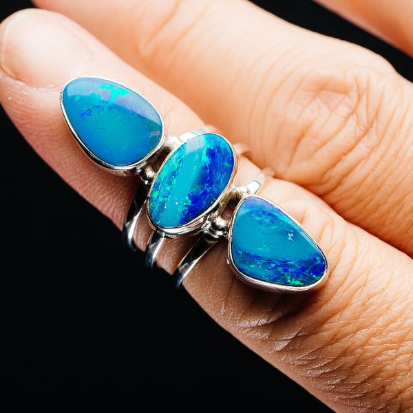 Exclusive Australian Opal Doublet Ring Size 6 (.925 Sterling Silver)