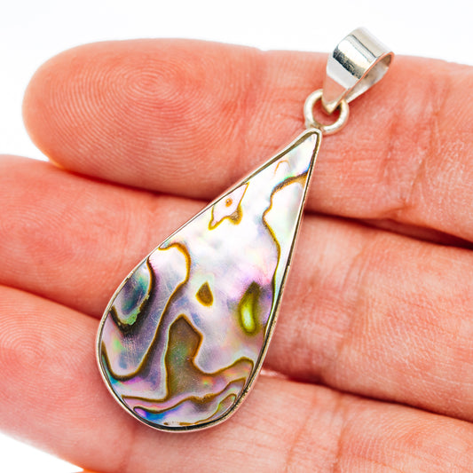 Premium Abalone Shell Pendant 1 7/8" (.925 Sterling Silver)