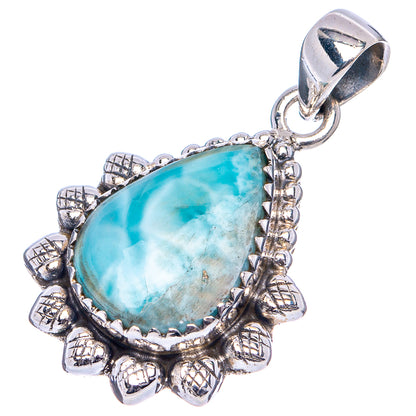 Rare Larimar Pendant 1 1/4" (.925 Sterling Silver)