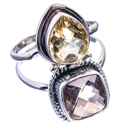Large Smoky Quartz, Citrine Ring Size 11.25 (925 Sterling Silver) R142214