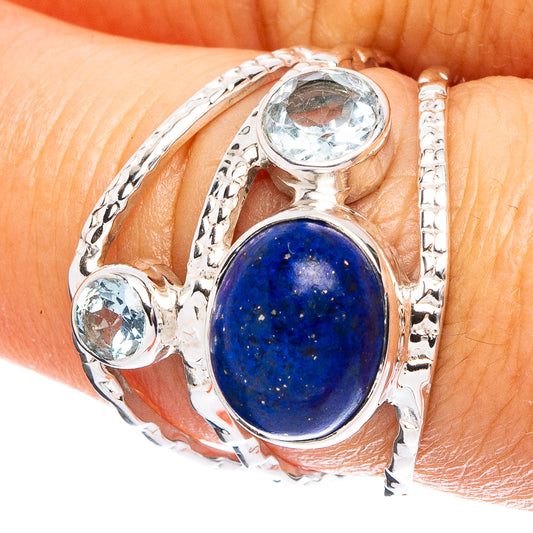 Lapis Lazuli, Blue Topaz 925 Sterling Silver Premium Ring Size 7.75 (925 Sterling Silver) R6470