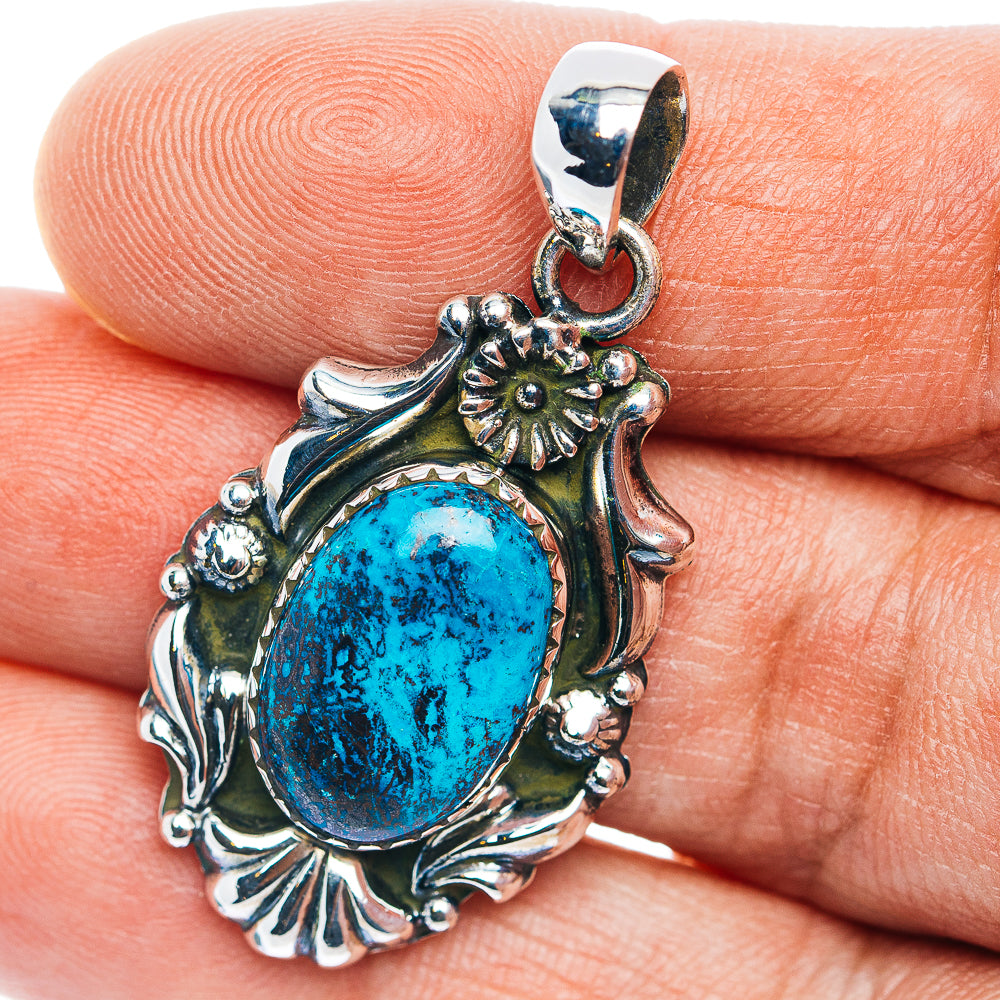 Southwestern Style Shattuckite Pendant 1 5/8" (.925 Sterling Silver)