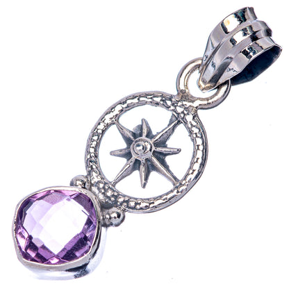 Faceted Amethyst Dainty Pendant 1 1/4" (925 Sterling Silver) P39919