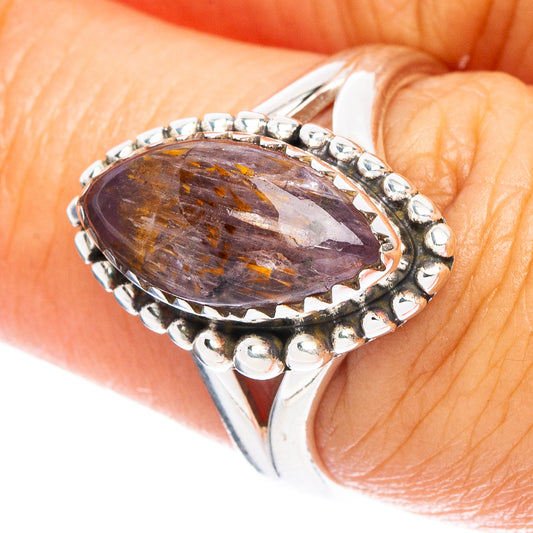 Rare Cacoxenite Amethyst Ring Size 7 (925 Sterling Silver) R6826