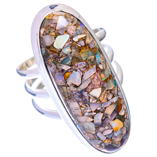 Large Brecciated Ethiopian Opal Ring Size 7 (925 Sterling Silver) R141001