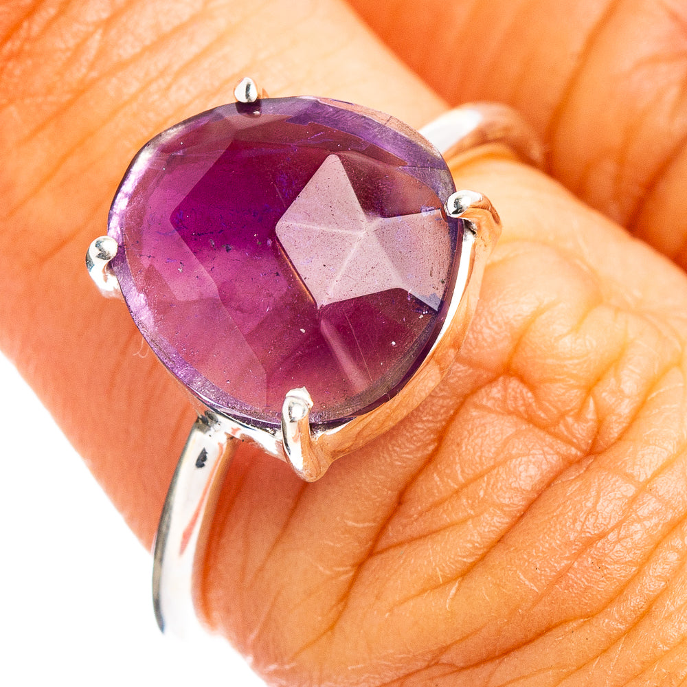 Faceted Amethyst Ring Size 6.75 (.925 Sterling Silver)