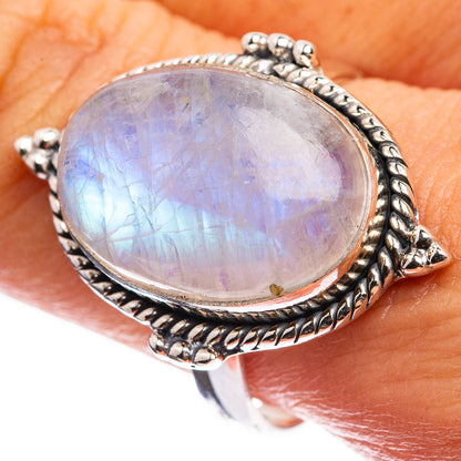Rainbow Moonstone Ring Size 10 (925 Sterling Silver) R142971