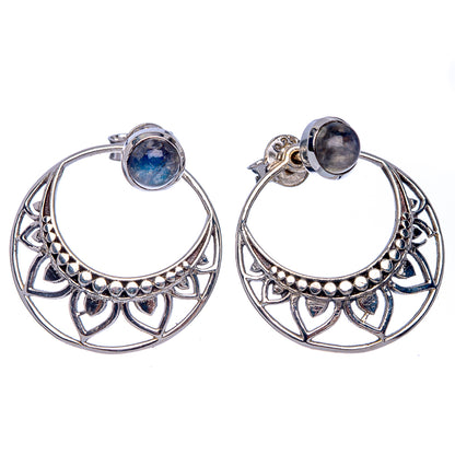Rainbow Moonstone Earrings 7/8" (925 Sterling Silver) E433416