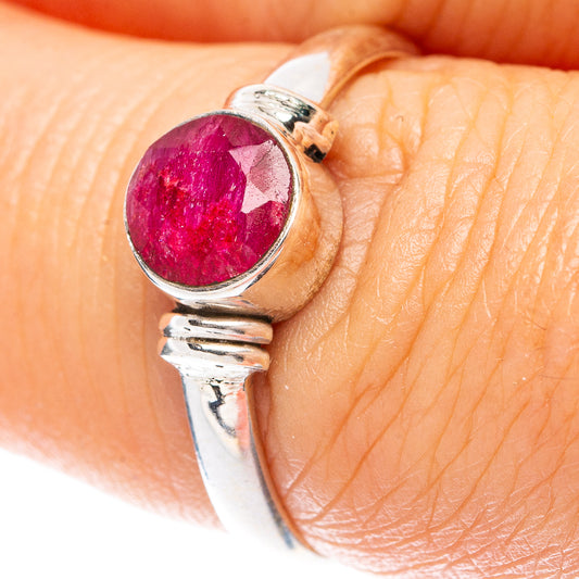 Red Sillimanite Dainty Ring Size 7 (925 Sterling Silver) R5750