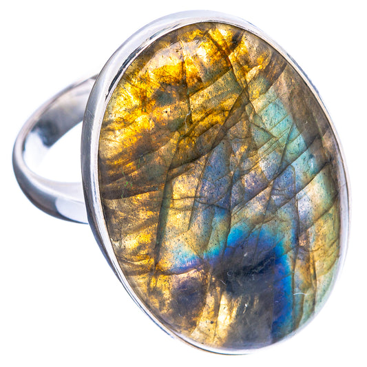 Labradorite Ring Size 9 (925 Sterling Silver) R4693