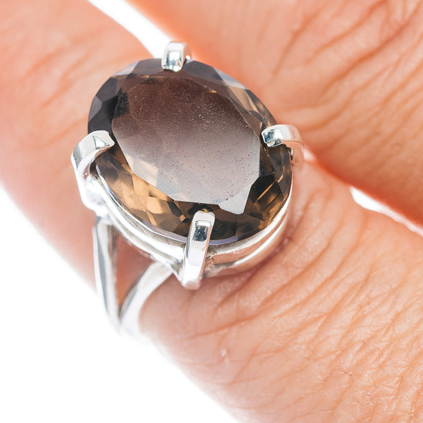 Premium Smoky Quartz Ring Size 7.75 (.925 Sterling Silver)