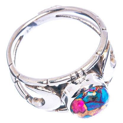 Pink Dahlia Mohave Turquoise Ring Size 7.75 (.925 Sterling Silver)