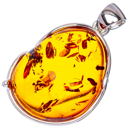 Ana Silver Co Baltic Amber Pendant 1 5/8" (925 Sterlnig Silver)