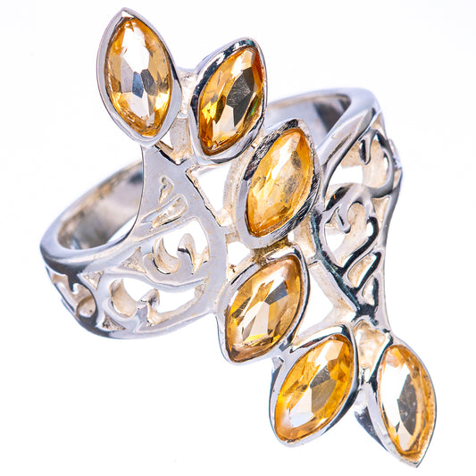 Faceted Citrine Ring Size 6.5 (925 Sterling Silver) R3110