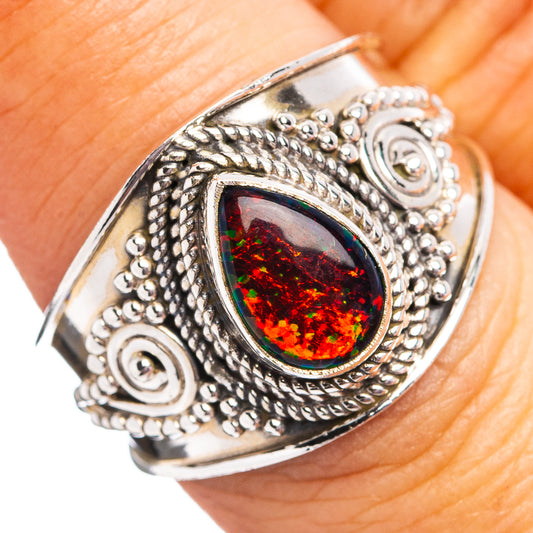 Lab Opal Ring Size 7.75 (.925 Sterling Silver)