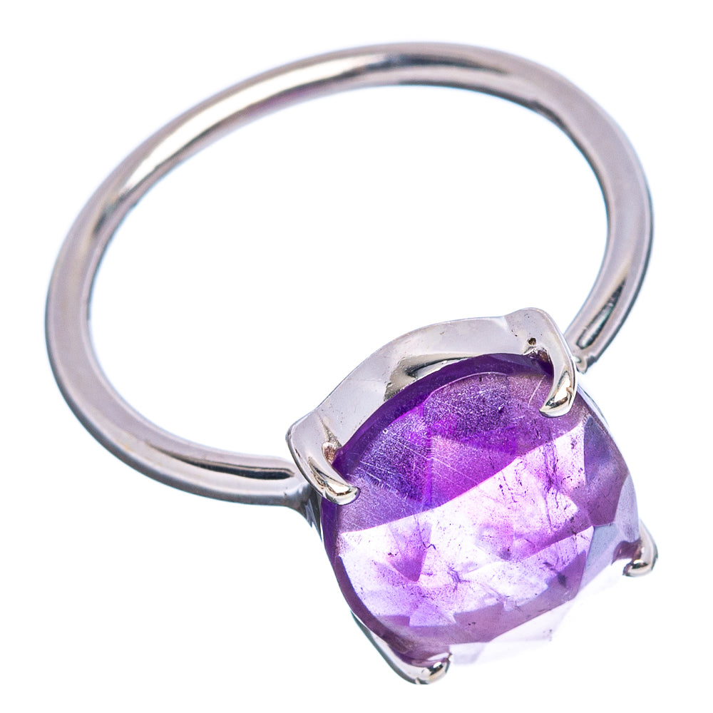 Faceted Amethyst Ring Size 6.75 (.925 Sterling Silver)