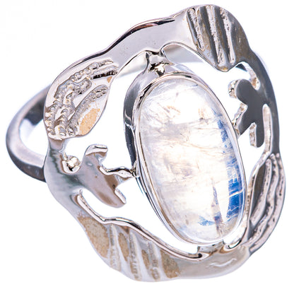 Premium Rainbow Moonstone Ring Size 9 (.925 Sterling Silver)