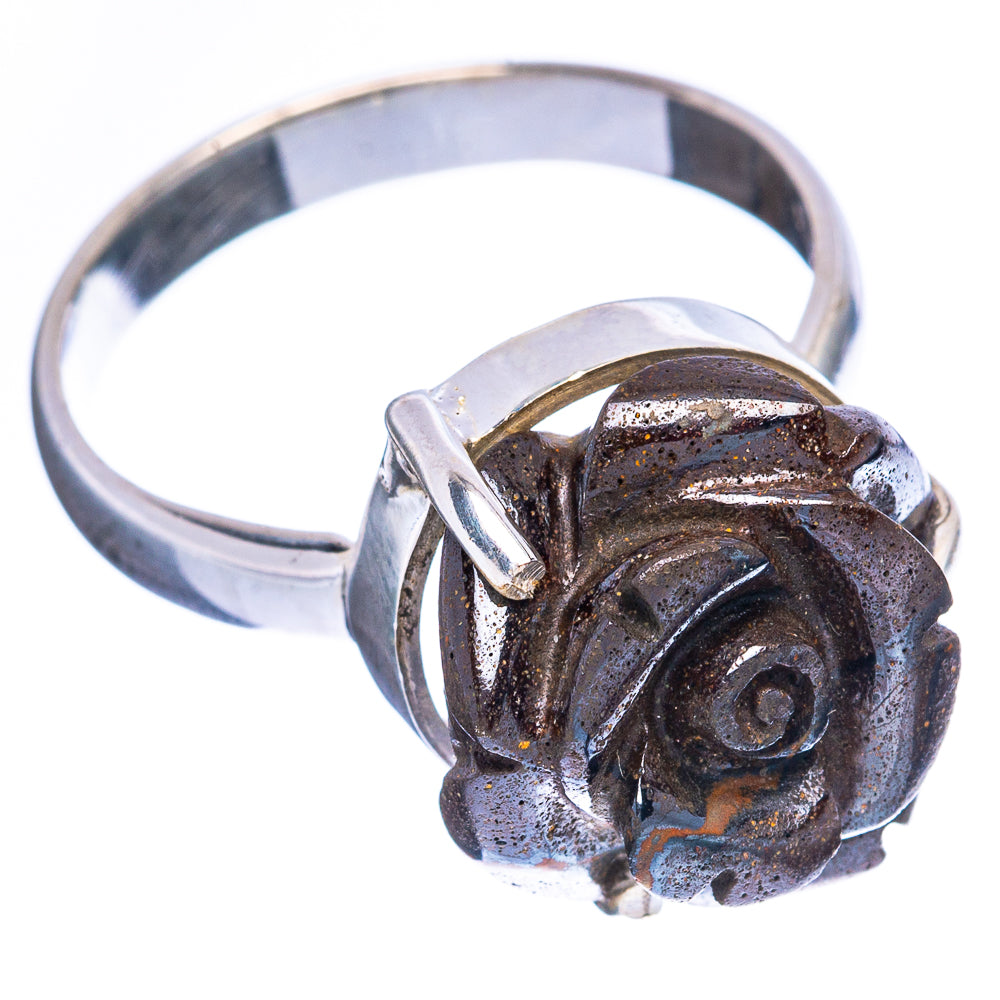 Rare Boulder Opal Rose Ring Size 9 (925 Sterling Silver) R2356