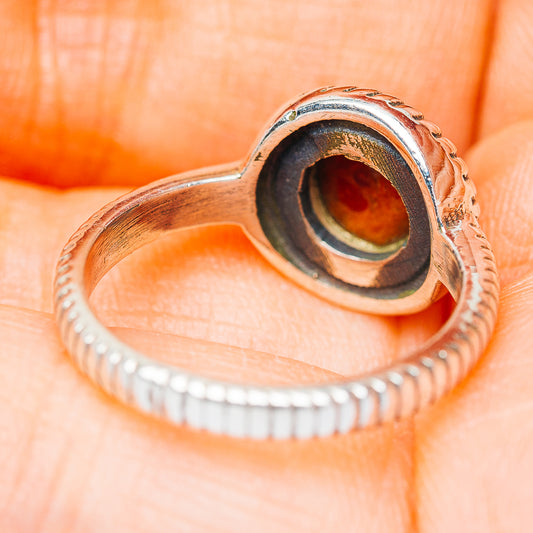 Southwestern Style Sponge Coral Ring Size 6.5 (.925 Sterling Silver)