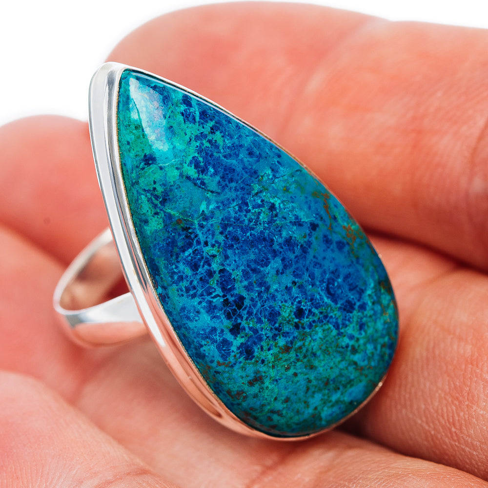 Premium Chrysocolla Ring Size 9 (.925 Sterling Silver)