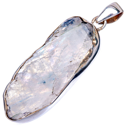 Raw Rainbow Moonstone 2 1/4" Pendant (925 Sterling Silver) P40012