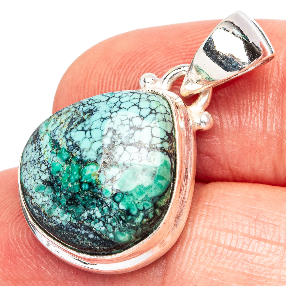 Rare Arizona Spiderweb Turquoise Pendants 1 1/8" (925 Sterling Silver) P43243