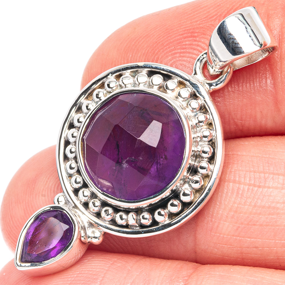 Premium Amethyst Pendant 1 3/8" (925 Sterling Silver) P44679