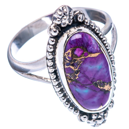 Purple Copper Turquoise Ring Size 7.5 (.925 Sterling Silver)
